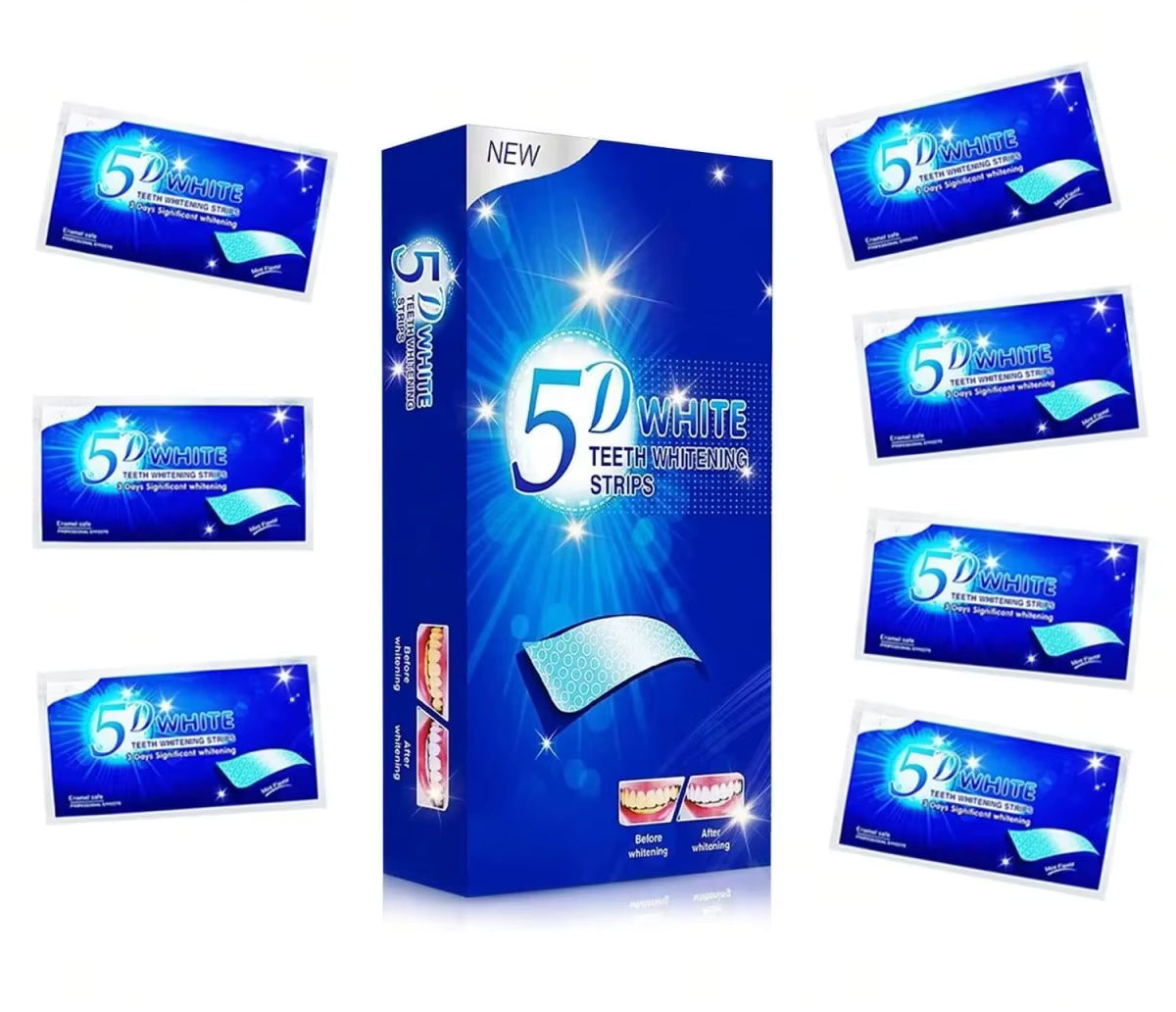 D White Strips Effective Teeth Whitener Helps Remove Smoking / Coffee / Soda