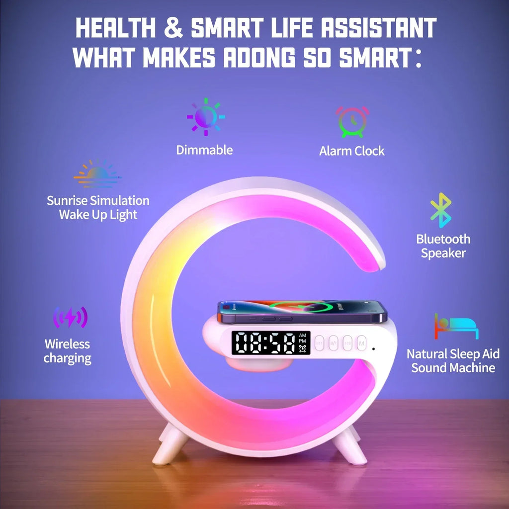 PulseCharge Pro Multifunction Station - Wireless Charger - RGB Light - Alarm - Clock - Speaker